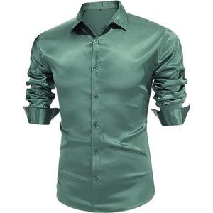 Miami Silk Shirt Forrest Green